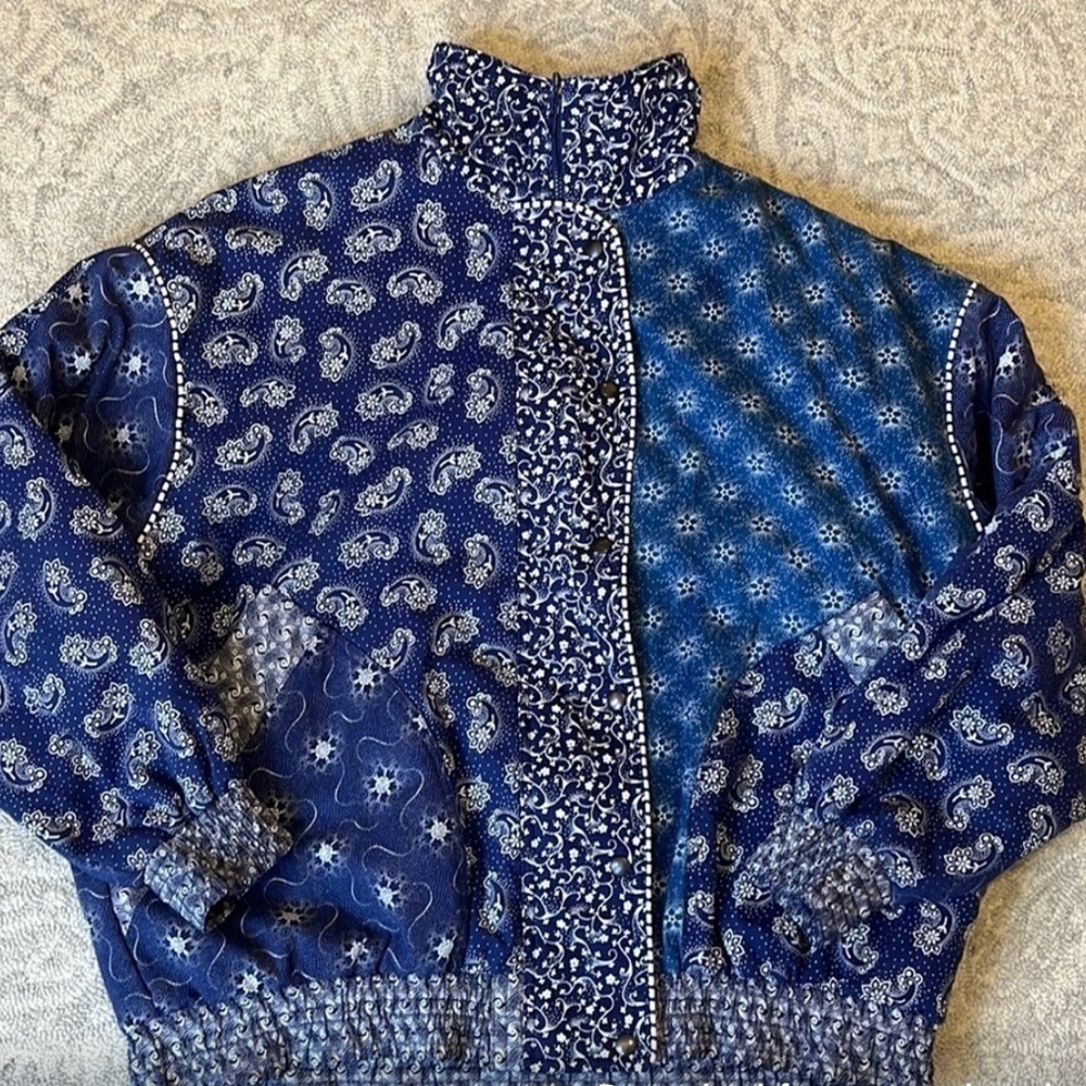 Floral Print Jacket Blue